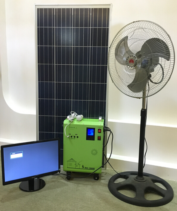 iluminação doméstica para fã de TV PC DC Sistema de iluminação de energia solar portátil para fã de TV PC 