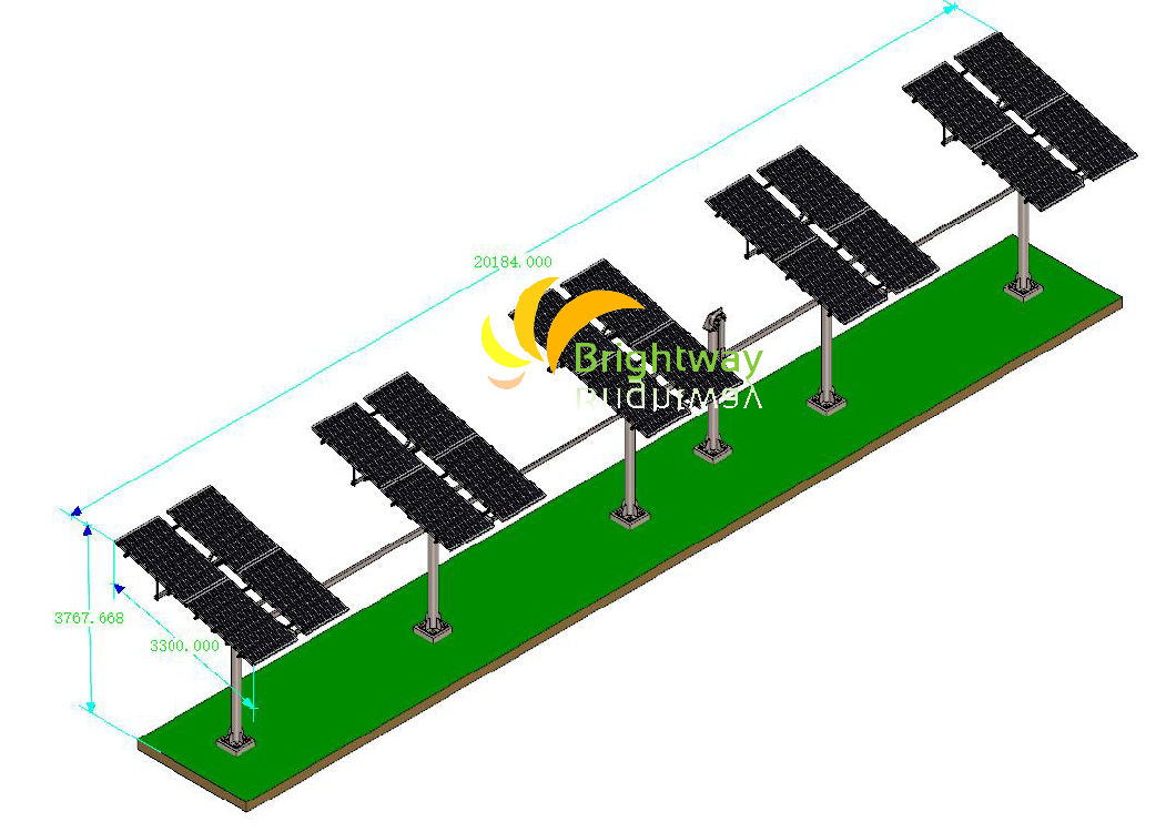 5000W 100kW Tracker solar Solar Flat Flat Exis Tracker PV System Preço