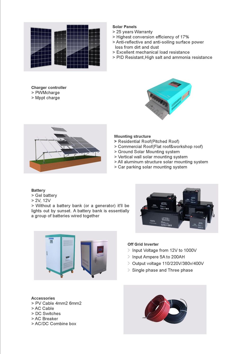 Sistema de Painel Solar de 1,5kW Sistema Híbrido de Energia Solar Diy para Casa 