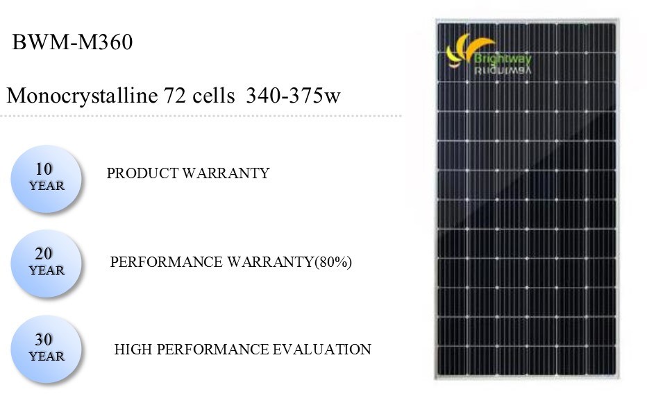 Módulo Solar Monocristalino Silicone 360wp 
